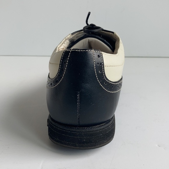 Footjoy Europa Collection wing tip style cream and black golf shoes - Picture 12 of 16